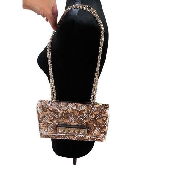 VTG VALENTINO GARAVANI  Calf Hair Feather Rockstud Crossbody Shoulder Clutch - Picture 5 of 16